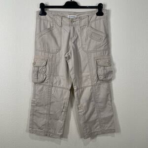 Aeropostale Beige Cargo Capri Cropped Pants Y2k Indie Utility Coastal Skater 7 8